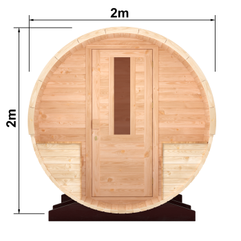 Preview: Fasssauna / Gartensauna / Banja / Round 3,5 m mit Balkon